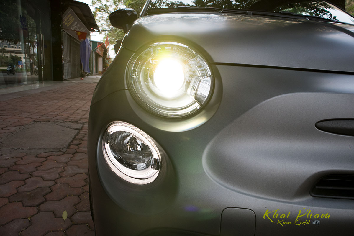 hình Ảnh chụp đèn pha sáng xe Fiat 500 595 Abarth Esseesse 2020 đầu tiên về Việt Nam