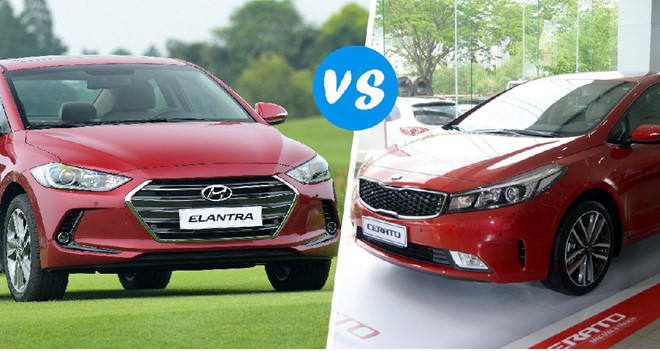 So sánh xe Kia Cerato 2018 với Hyundai Elantra 2018 So sánh xe Kia Cerato 2018 với Hyundai Elantra 2018