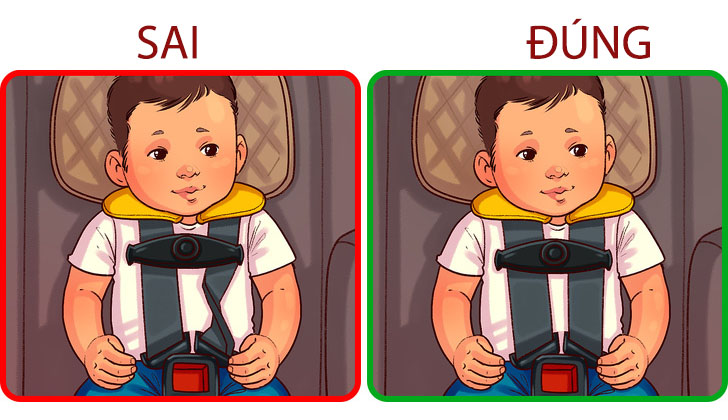Dây đai an toàn bị xoắn cũng ảnh hưởng xấu đến trẻ em