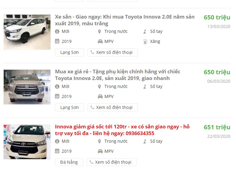 Toyota Innova 2020 giảm kỷ lục 120 triệu, đại lý đang lo ế vì Covid-19 1
