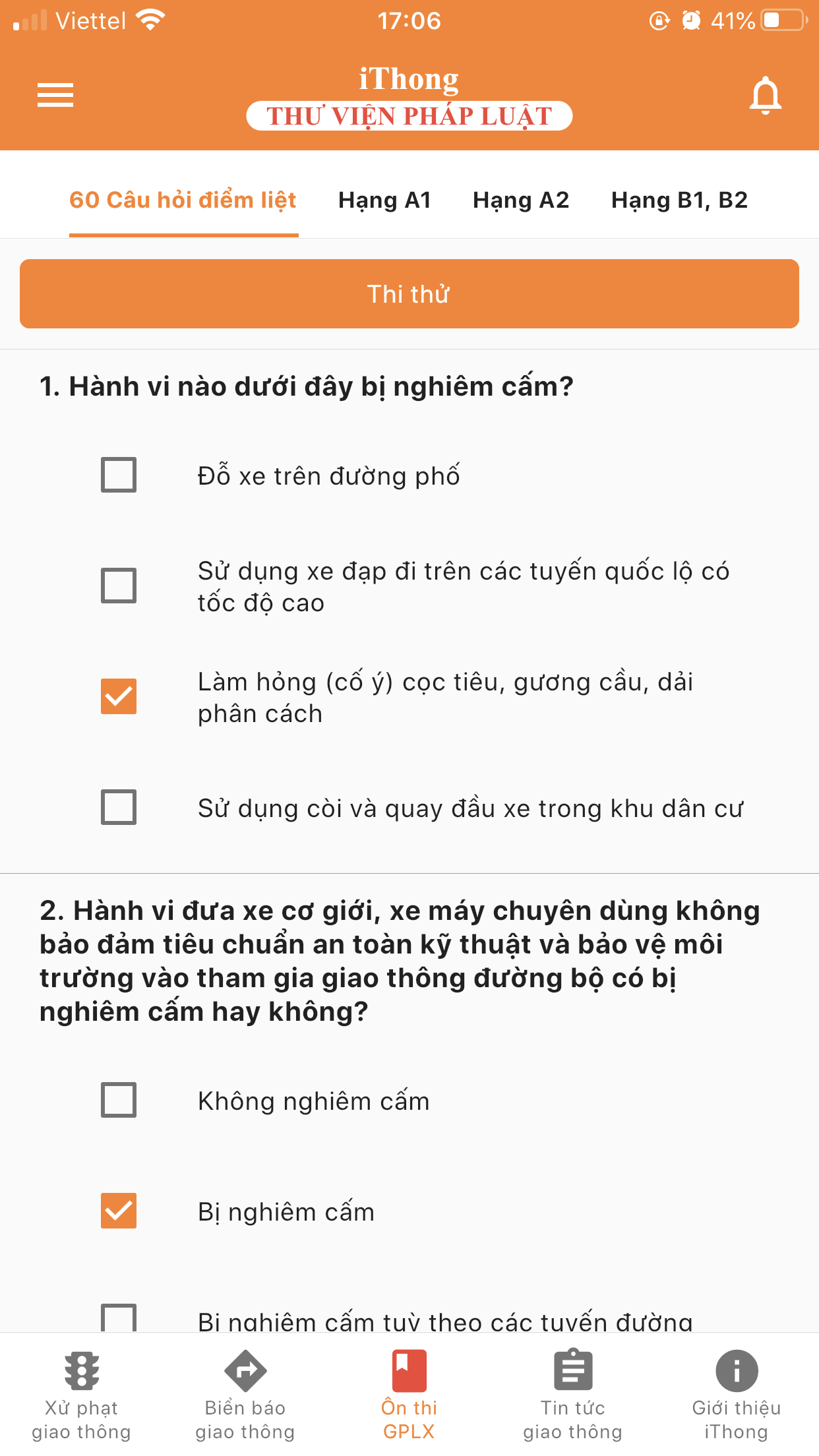 Ôn thi Giấy phép lái xe 1