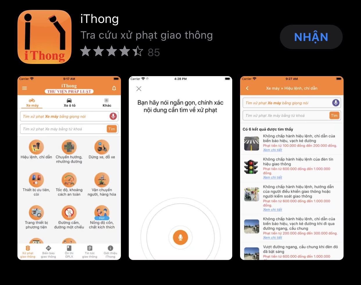 Ứng dụng iThong giúp người dùng dễ dàng tra cứu mức phạt vi phạm giao thông 1