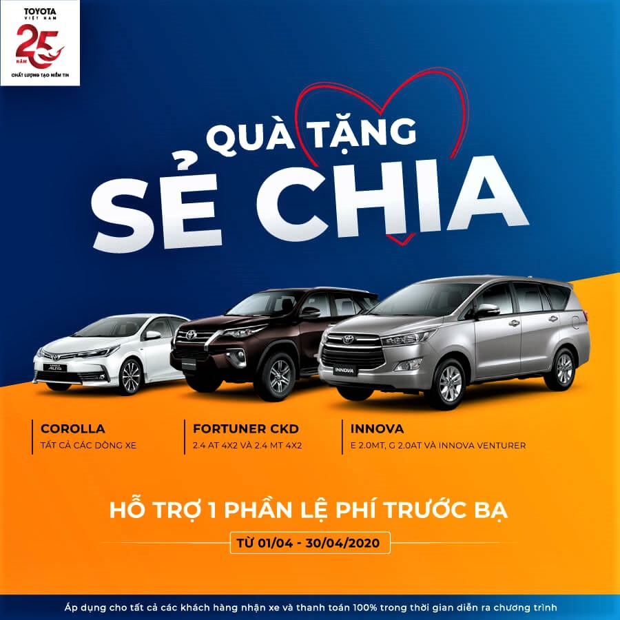Toyota Việt Nam ưu đãi một phần phí trước bạ cho khách hàng mua xe 1