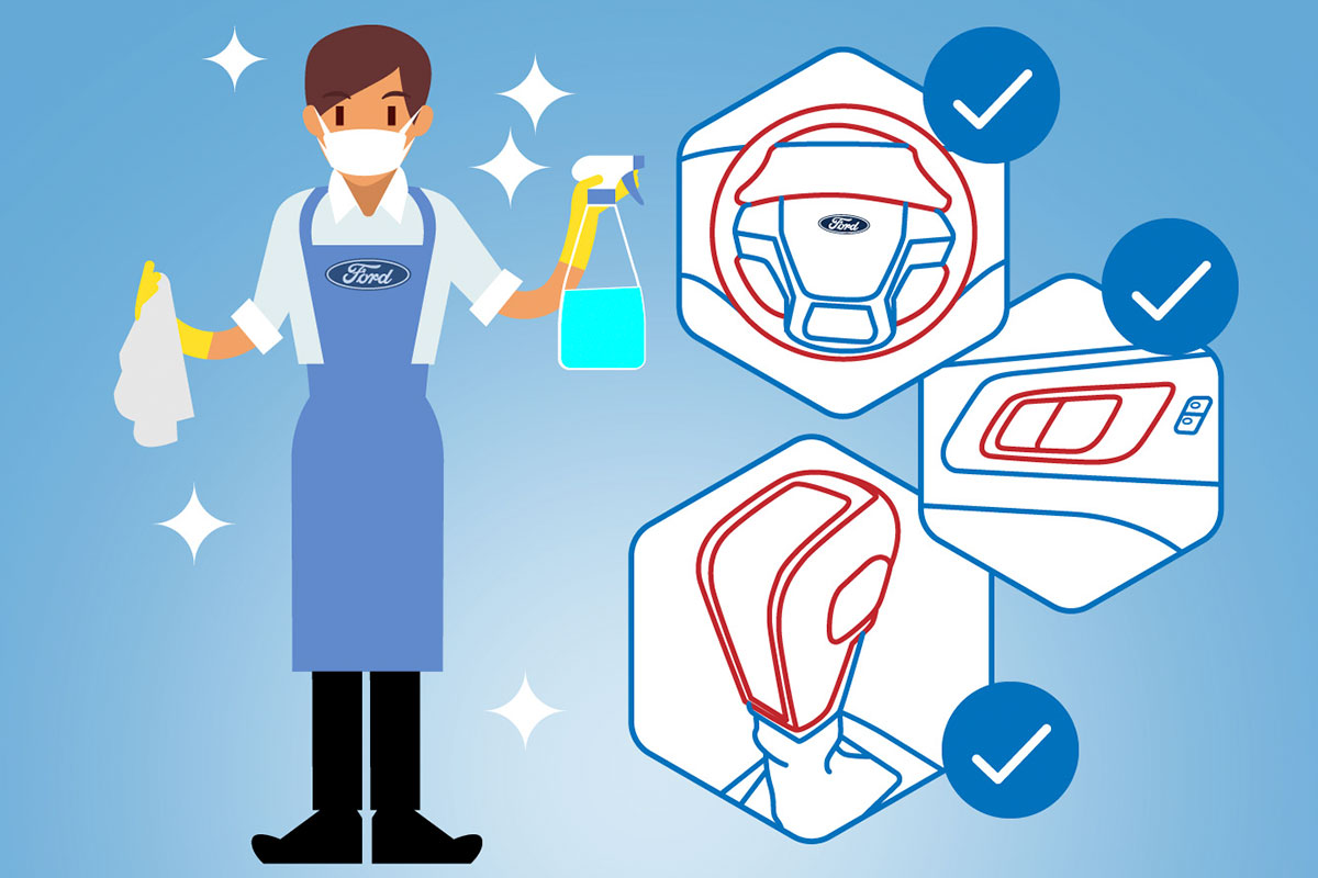 Vệ sinh xe của Ford Việt Nam.