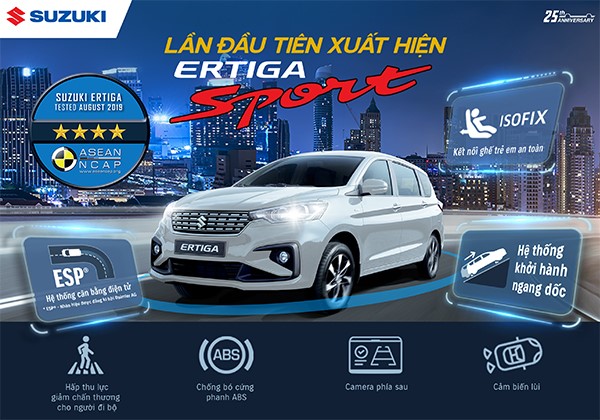 Xe 7 chỗ mới tầm giá 600 triệu đồng đổ bộ thị trường Việt Nam: Suzuki Ertiga Sport 