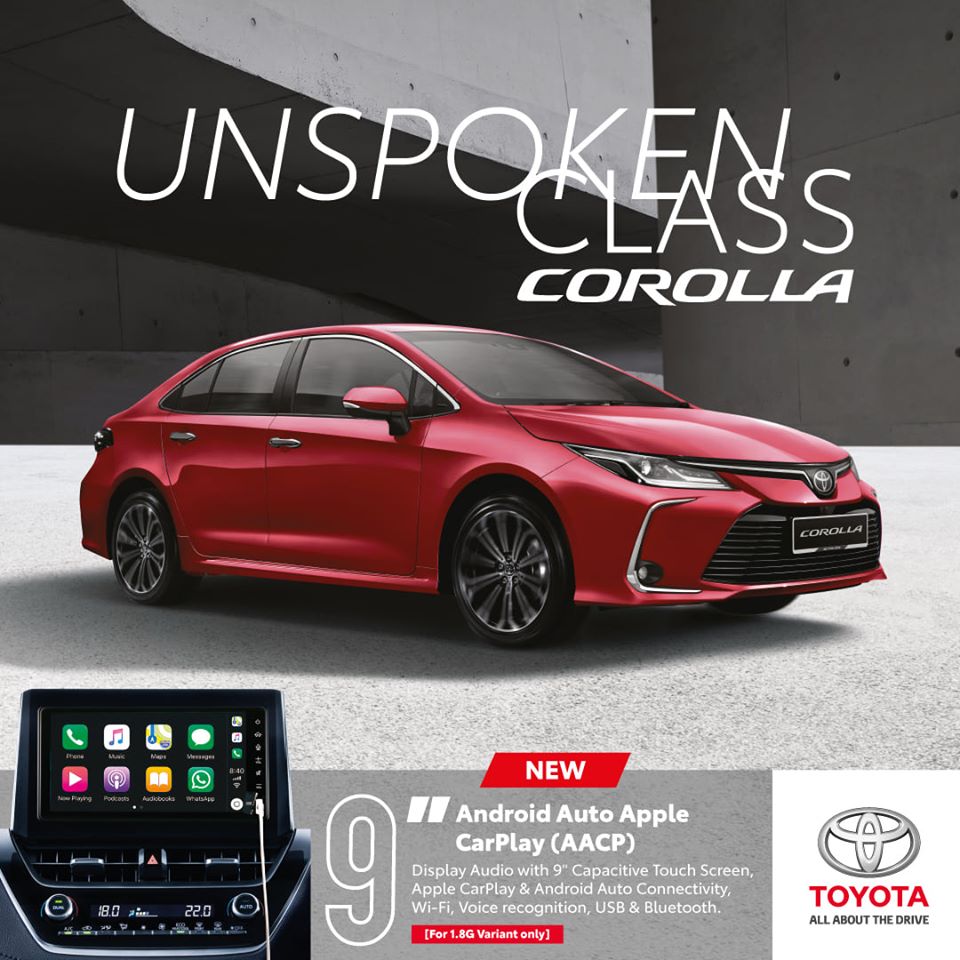 Toyota Corolla Altis 2020 sử dụng màn hình giải trí đến 9 inch, kết nối Android Auto và&nbsp;Apple CarPlay...