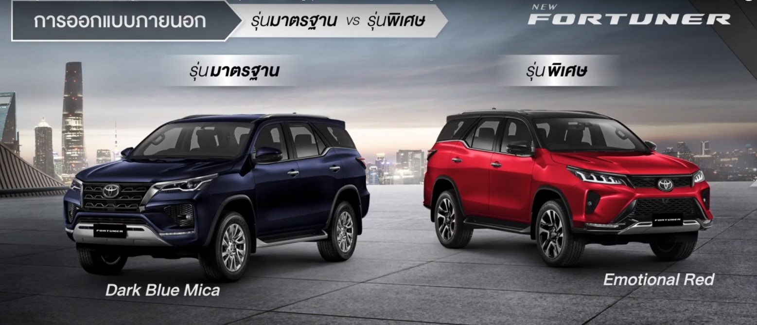 So sánh thân xe Toyota Fortuner 2021 bản tiêu chuẩn và bản Legender&nbsp;...