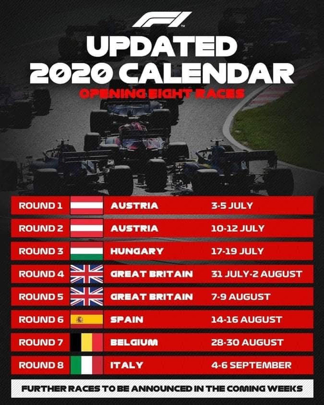 Mùa giải F1 2020 trở lại với đường đua đầu tiên tại Áo