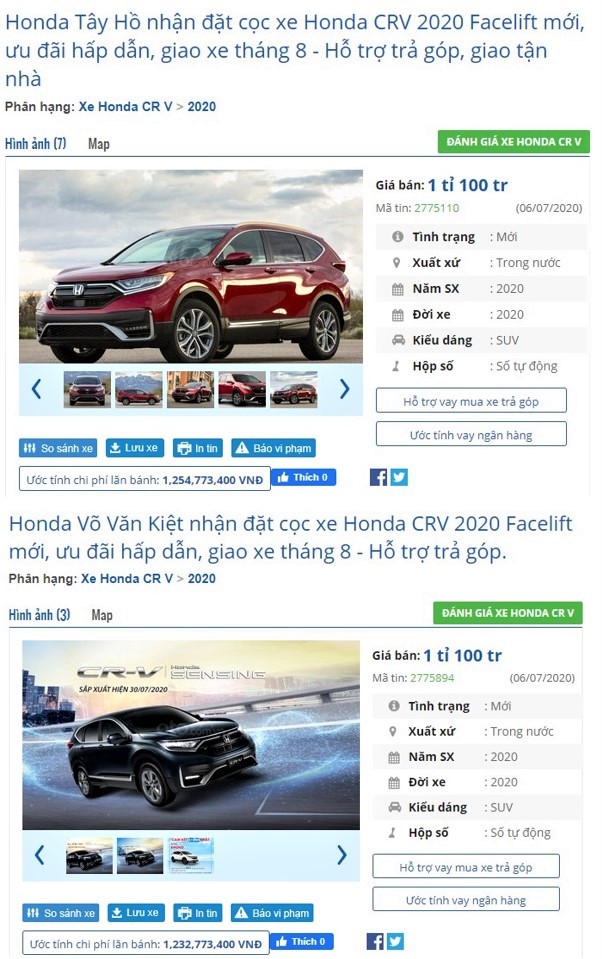 Một số đại lý nhận đặt cọc xe Honda CR-V 2020 Một số đại lý nhận đặt cọc xe Honda CR-V 2020 1