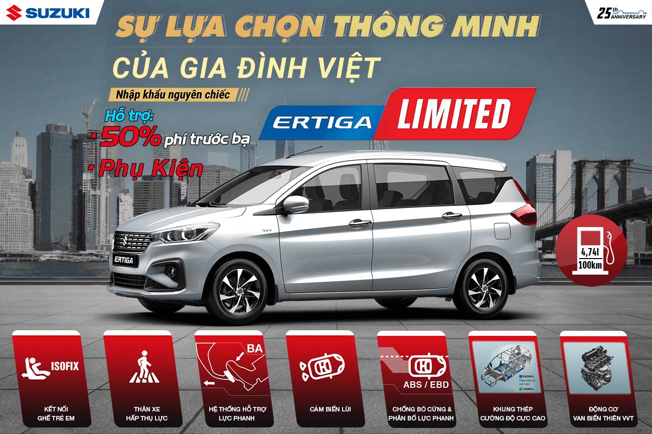 Việt Nam Suzuki ưu đãi 50% lệ phí trước cho bạ xe Suzuki Ertiga 1