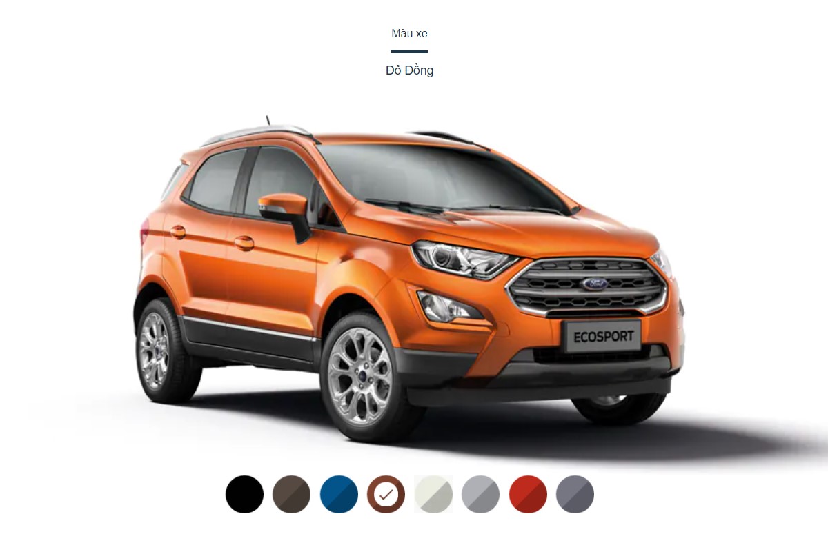Màu sắc của Ford EcoSport 2020.