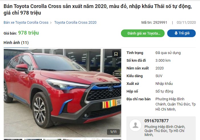 Toyota Corolla Cross 2020 chạy "lướt" giá 978 triệu có phải kèo thơm? 1