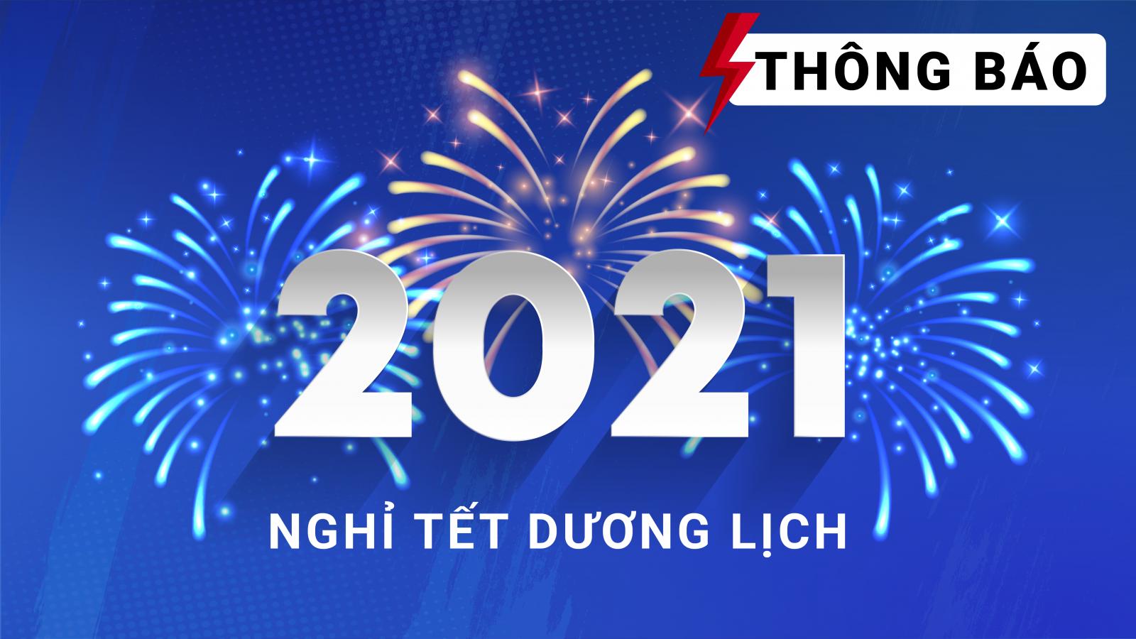 Oto.com.vn thông báo nghỉ Tết Dương lịch 2021.
