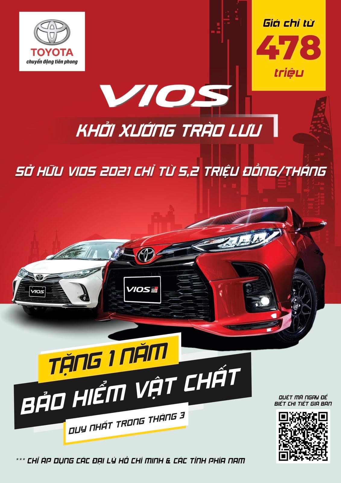 Mua xe Toyota Vios mới chỉ với 95 triệu trả trước 1.