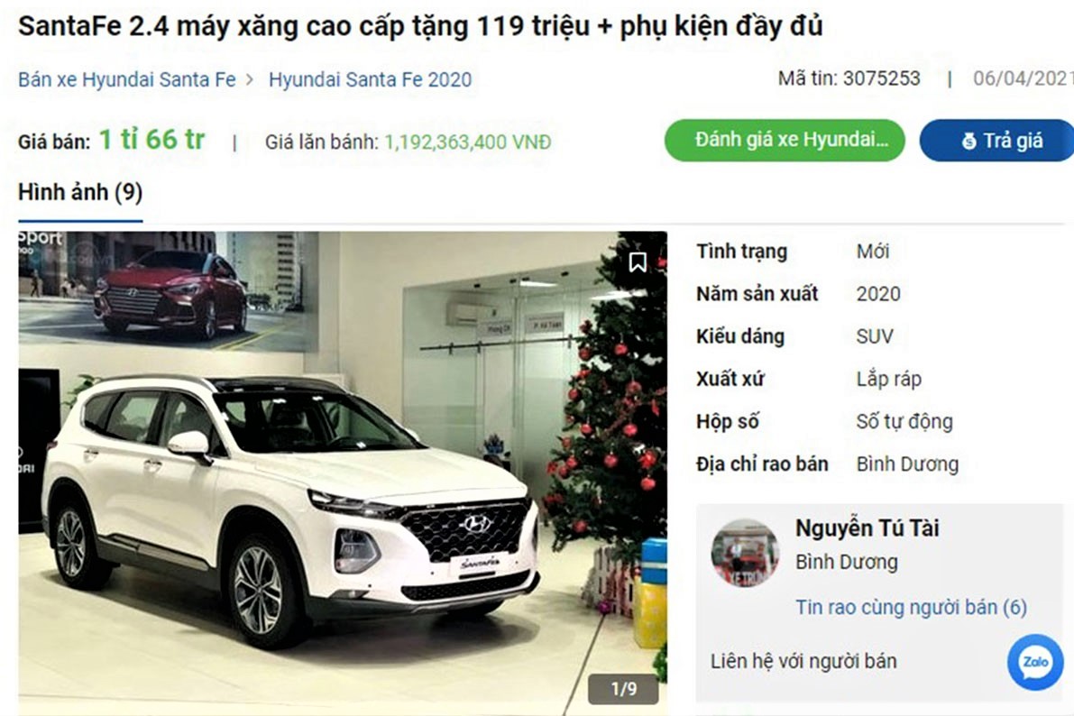 Hyundai Santa Fe giảm giá tại đại lý a2