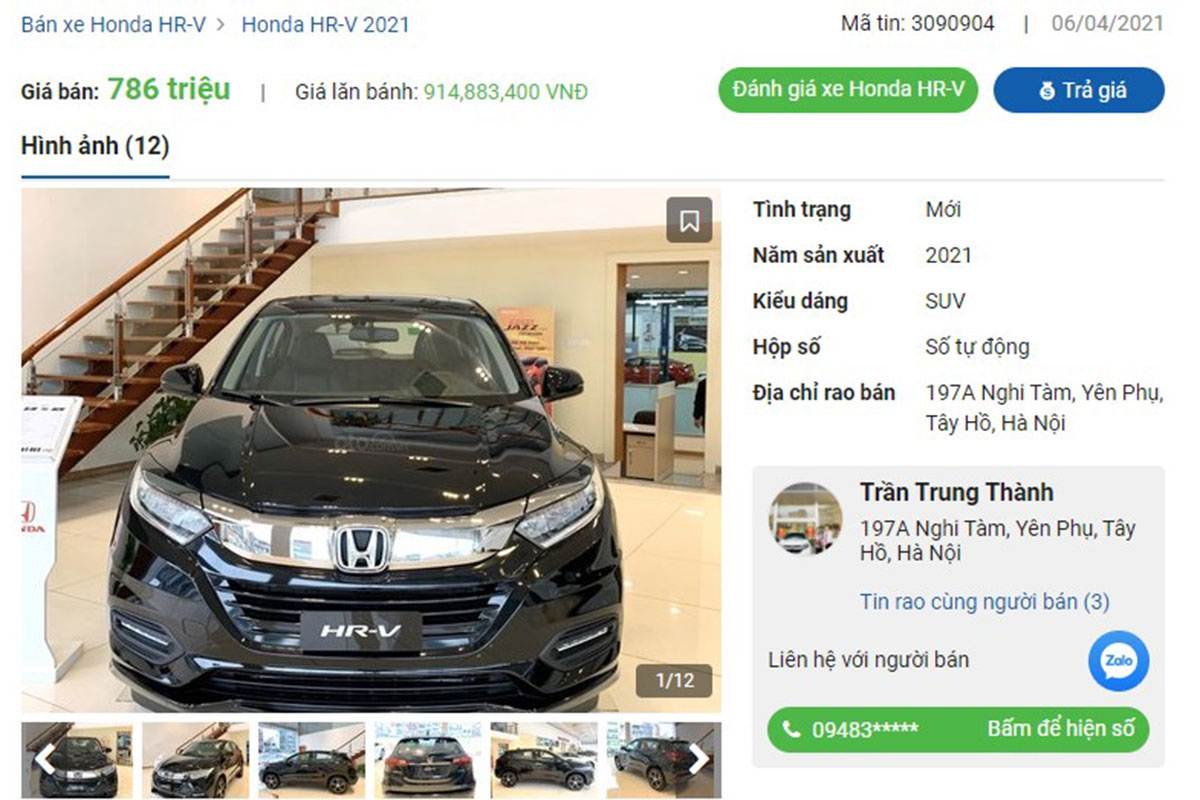 Honda HR-V 2021 giảm giá tại đại lý 1