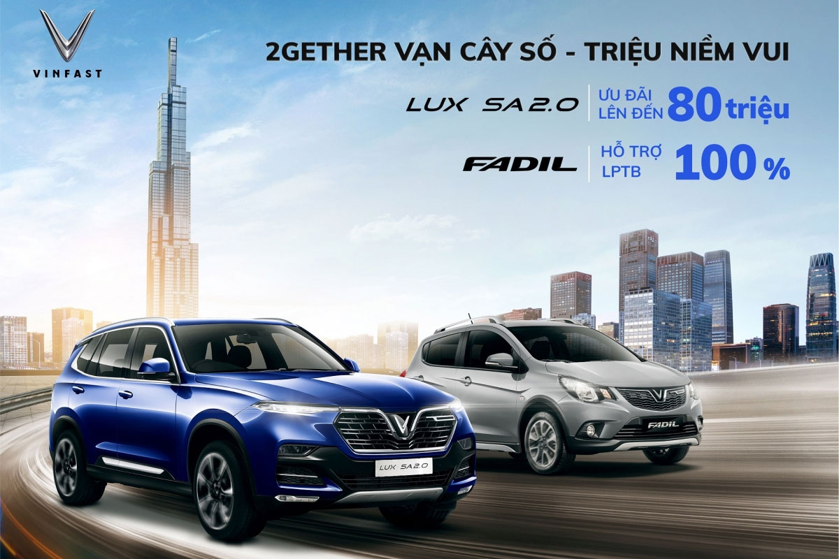 VinFast sẽ dành tặng 100% lệ phí trước bạ cho các khách hàng mua xe Fadil.