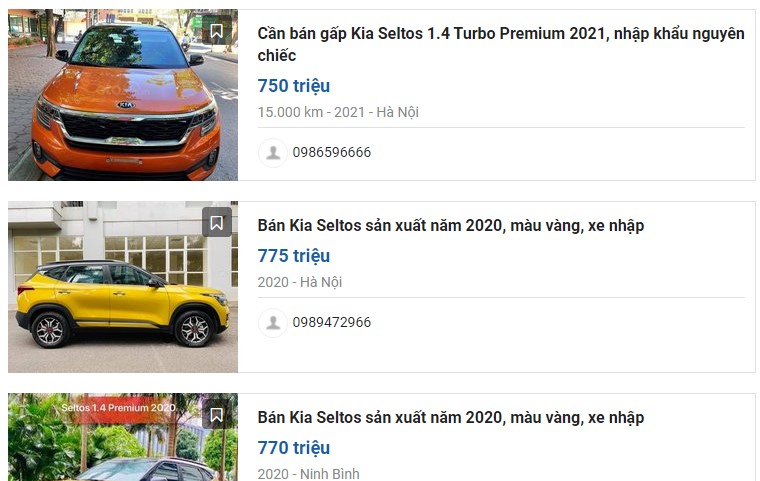 Kia Seltos chạy lướt lên sàn xe cũ, giá "chát" hơn mua mới a2