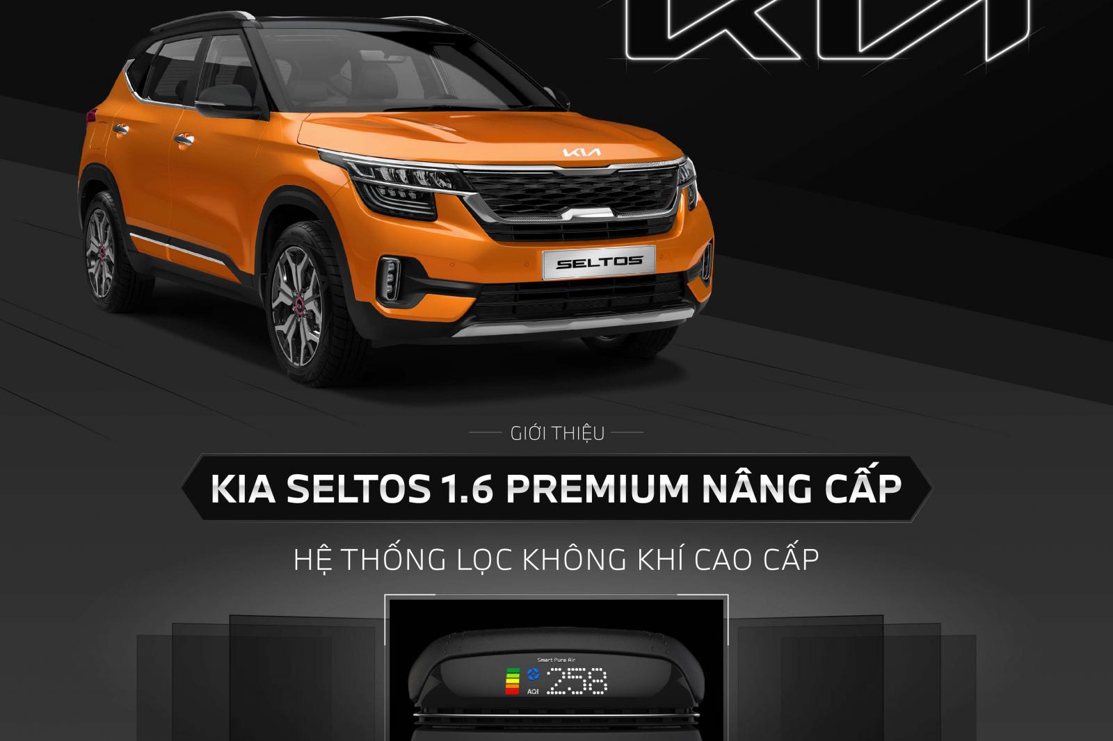 Hệ thống lọc không khí trên xe&nbsp;Kia Seltos 1.6 Premium được điều khiển thông qua màn hình giải trí đa phương tiện.