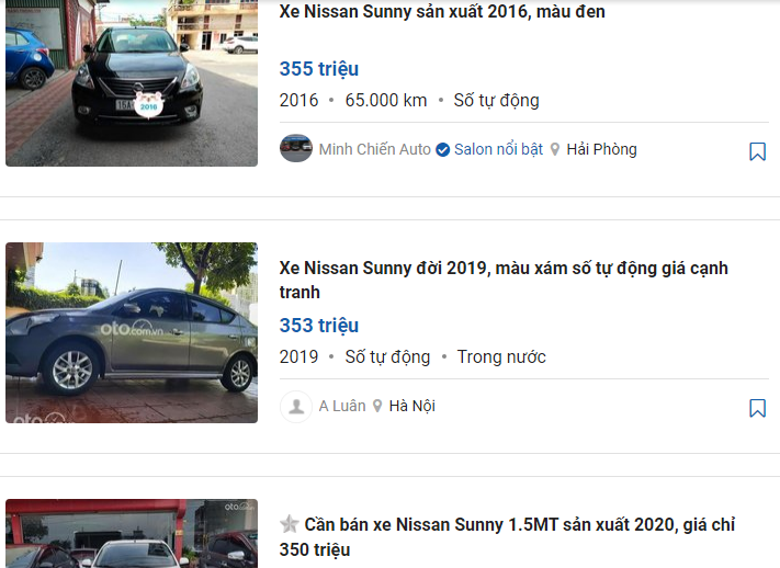 Nissan Sunny cũ có 1.841 lượt người tìm kiếm, tăng mạnh so với tuần trước 1