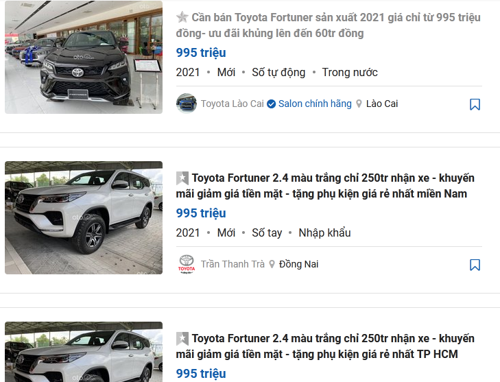 khách mua xe Toyota Fortuner 2021 tại thời điểm này sẽ được giảm giá, tặng tiền mặt phụ kiện. 1