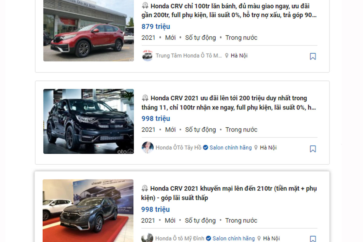 Đại lý tiếp tục ưu đãi tới 200 triệu cho khách mua Honda CR-V trong tháng này.