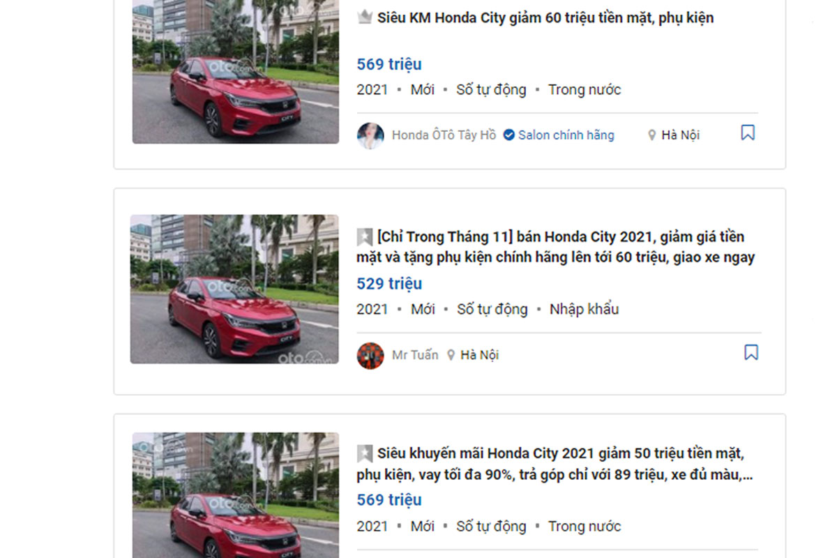 Honda City ưu đãi hấp dẫn tại đại lý.