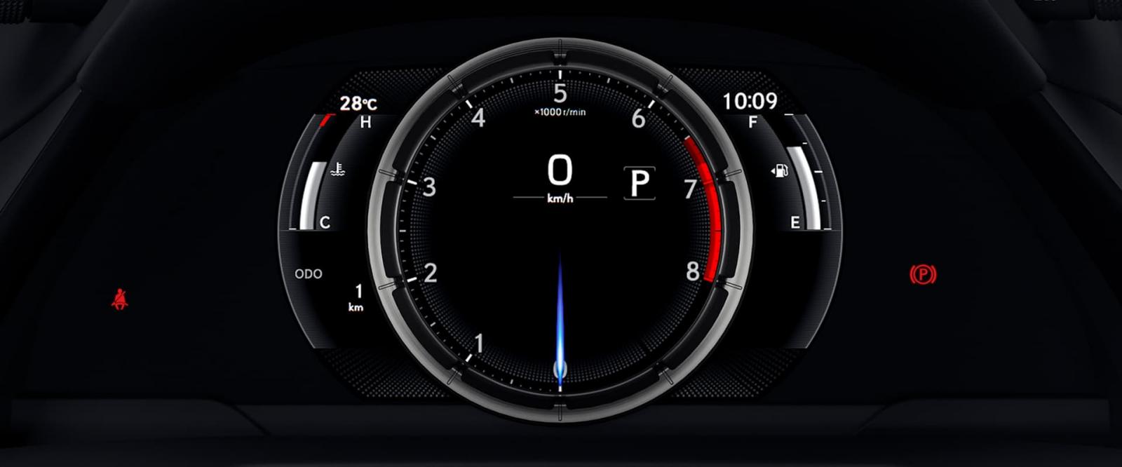 Đồng hồ tốc độ điện tử F Sport độc quyền của Lexus ES 250 F Sport.