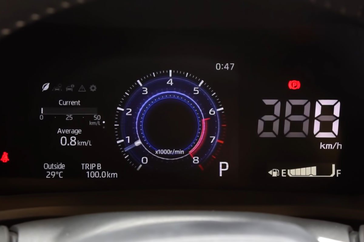 đồng hồ kỹ thuật số xe Toyota Veloz 2022.