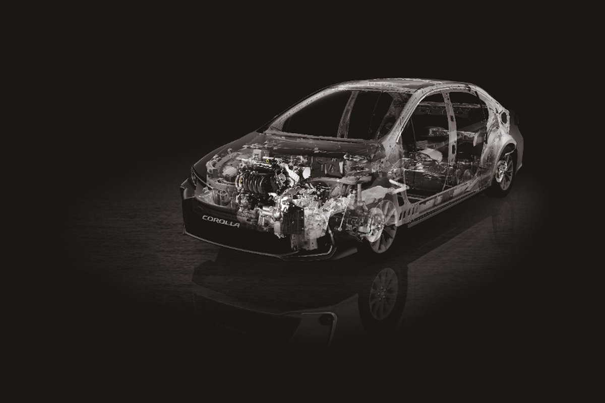 Bản vẽ hệ khung gầm và động cơ Toyota Corolla Altis mới.