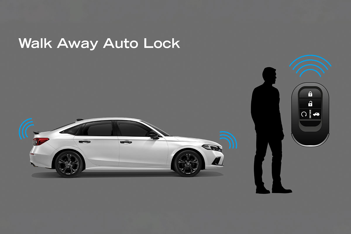 Khoá cửa tự động khi người lái rời xe trên Honda Civic thế hệ mới.