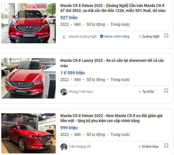 Giá xe Mazda CX-8 tại đại lý "bốc hơi" mạnh trong tháng 4 1