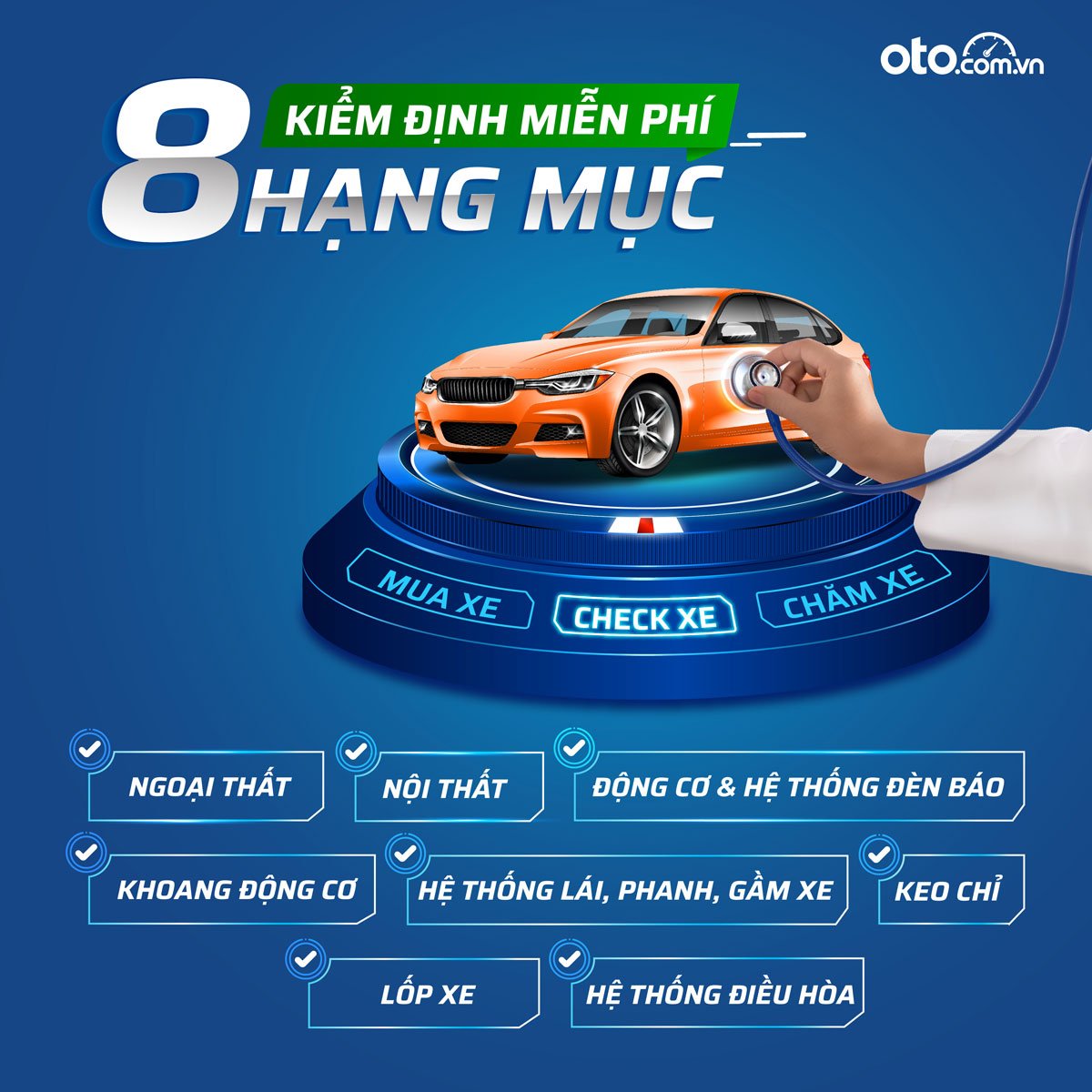 8 hạng mục check xe cũ từ OTOcheck
