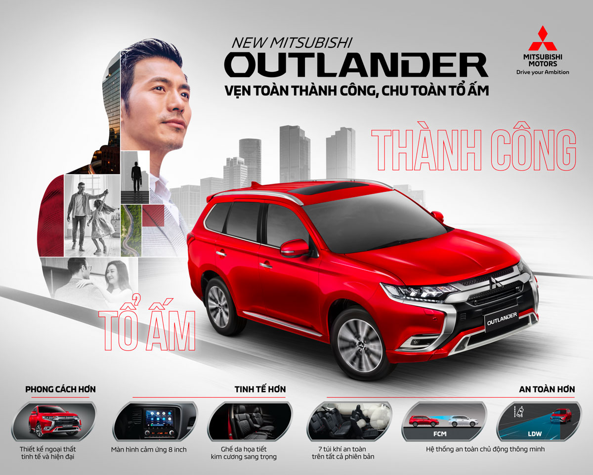 Mitsubishi Outlander 2022 đã được tinh chỉnh nhẹ 
