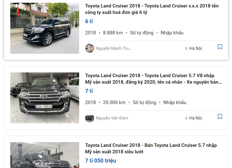 Toyota Land Cruiser 2018 cũ.