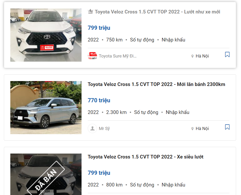 Toyota Veloz Cross 1.5 CVT TOP 2022 siêu lướt.