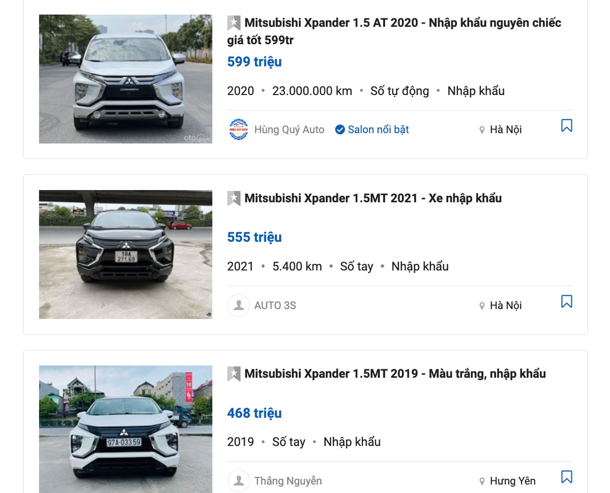 Xpander cũng có khả năng giữ giá rất tốt