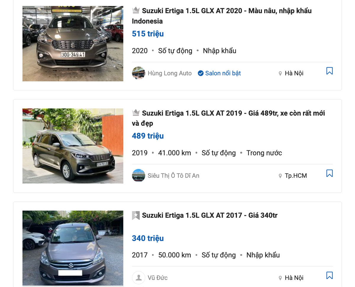 Suzuki Ertiga hiện đang là mẫu xe có giá bán rẻ nhất phân khúc 