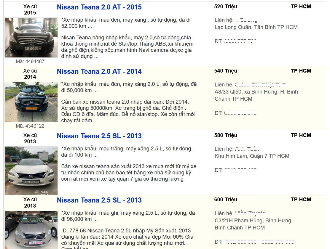 Nissan Teana 2013 - 2015.