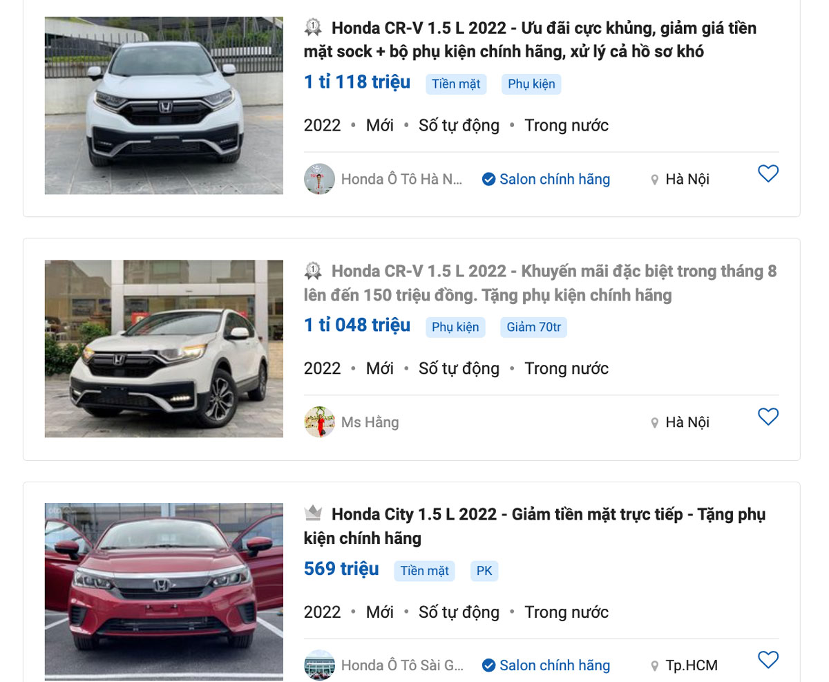 Honda CR-V được nhận ưu đãi có giá trị lên đến 150 triệu đồng. 