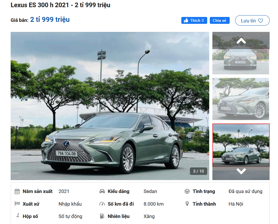 Lexus ES 300h 2021 đang rao bán.