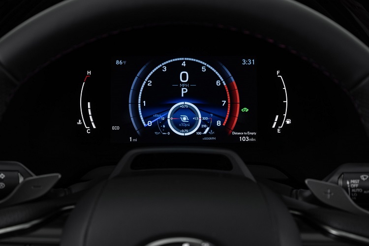 đồng hồ thông số xe Lexus RX 500h F-Sport Performance 2023.