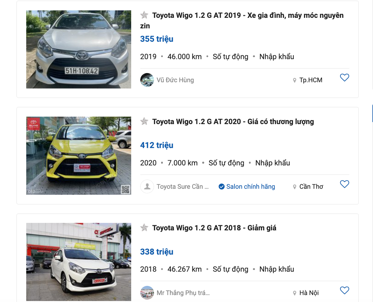 Toyota Wigo sau nhiều năm sử dụng không bị mất giá quá nhiều