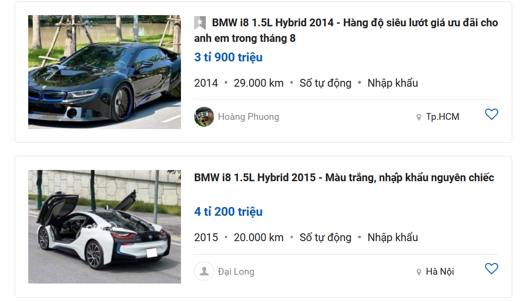  giá xe BMW i8.