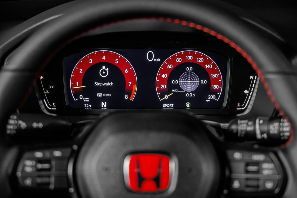 Đồng hồ thông tin xe Honda Civic Type R 2023.