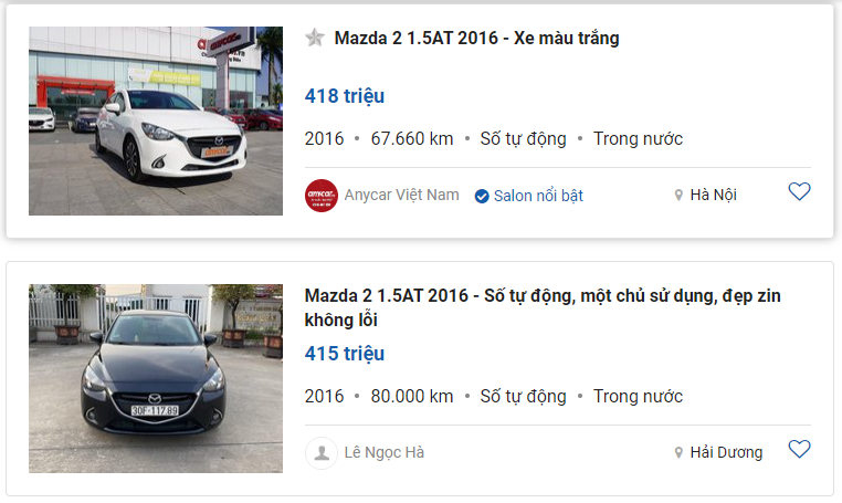 Mazda2 2016 đang được chào bán ở mức 388 - 418 triệu đồng 1