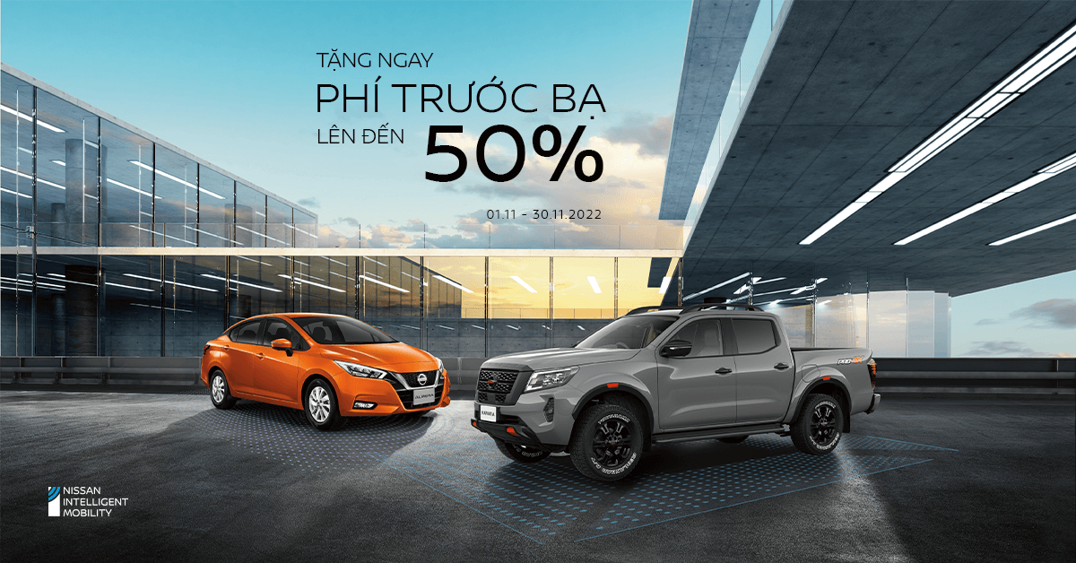 Nissan Việt Nam ưu đãi lên đến 50% phí trước bạ cho khách mua xe Navara và Almera trong tháng 11.