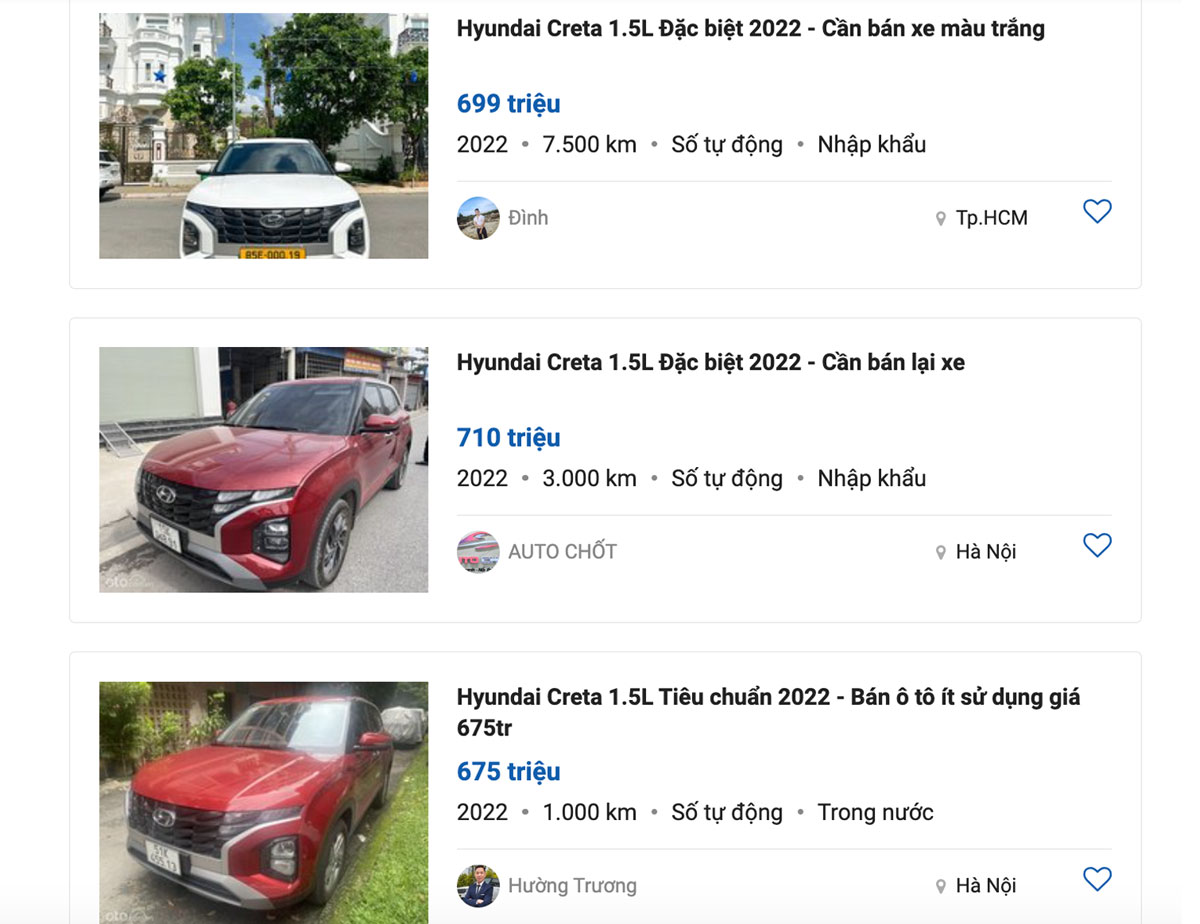 Giá xe Hyundai Creta cũ