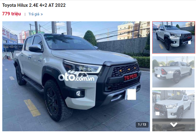 Toyota Hilux 2022 đã qua sử dụng đang được chào bán với giá khởi điểm 779 triệu đồng 1