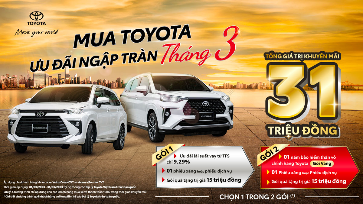 Toyota cũng ưu đãi dành cho bộ đôi Avanza Premio và Veloz Cross